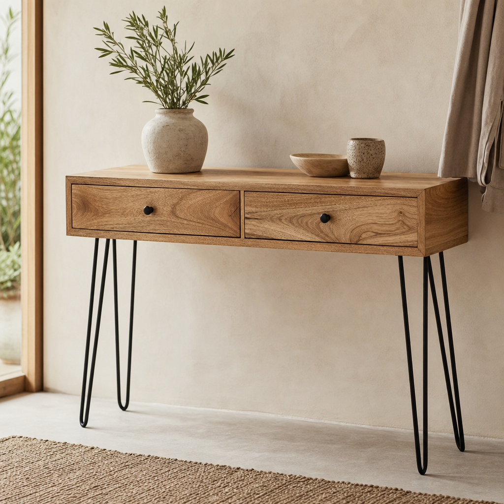 Console en Bois Naturel — N°09